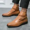 47 48 Tamanho Grande Botas Masculinas Estilo Outono e Inverno 2021 Botas Martin Tendência Botas Curtas de Negócios Sapatos de Couro Formais de Cano Alto