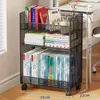 Estante de Almacenamiento Debajo del Escritorio, de Pie, Estante Móvil de Almacenamiento y Organización, Imprescindible para Dormitorios Estudiantiles, Estante de Almacenamiento por Capas para Libros y Snacks