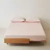 Sábana Bajera Ajustable de Algodón Cepillado Grueso 100S, Funda de Cama de Algodón Puro, Sábana Bajera Ajustable Todo Incluido de Satén de Color Sólido y Funda de Edredón
