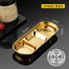 Plato para Condimentos de Acero Inoxidable 304 Plato para Salsa para Barbacoa Coreana y Olla Caliente Plato para Condimentos Plato para Vinagre Dos Compartimentos Tres Compartimentos Plato para Kimchi