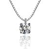 Collar de plata de ley 925 con línea de pesca y diamante único de cuatro garras, joyería al por mayor, fábrica directa, collar simple de lujo a la moda