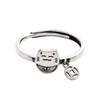 Plata tailandesa dinero mucho corazón en anillo de dinero retro tiempo para correr cobre anillo abierto fabricantes al por mayor