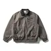 Chaqueta de trabajo retro estilo japonés Rumeng con múltiples bolsillos y solapa para hombre, abrigo casual vintage lavado de moda de otoño