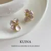 Pendientes de Flor de Esmalte Rojo para Mujer, Lujo Accesible, Pendientes de Plata de Ley de Alta Gama, Joyería para Orejas Única y Hermosa de Nicho