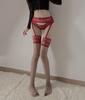 Shuoyao calcetines de red sexy con tirantes para mujer, calcetines de malla de encaje negros de seda hasta el muslo, calcetines abiertos hasta el muslo, calcetines de red A88