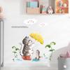 Nuevo LD64116 pegatinas de pared autoadhesivas con diseño de gatito de dibujos animados para dormitorio infantil y guardería