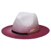 Chapéu de Jazz Estilo Europeu e Americano Britânico, Fedora Colorido com Graffiti em Lã com Cinto, Chapéu de Aba Larga para Homens e Mulheres, Chapéu Versátil de Aba Larga