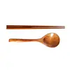 Colher Nanmu Estilo Japonês, Colher de Sopa Doméstica de Madeira com Cabo Longo, Hashis, Colher Infantil, Colher Grande Espessa para Ramen, Colher e Hashis de Madeira de Faia