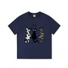 Camiseta Gris de Manga Corta 100% Algodón Puro para Mujer, Diseño de Verano, Corte Holgado, Marca de Tendencia de Nicho, Top de Medio Manga de Dibujos Animados para Hombre