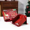 Caja de regalo creativa de Navidad, caja plegable magnética de alta gama, caja de embalaje de regalo de Navidad de una sola pieza, caja de regalo plegable roja
