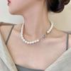 Collar de perlas Haixiuer de 8 mm, estilo coreano, ligero, de lujo, para mujer, 2024