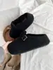 Mocassins grossos de estilo artístico retrô, feios e fofos, com solas grossas, aumento interno de altura, tamancos bico fechado para mulheres, sapatos de feltro estilo Birkenstock para uso externo