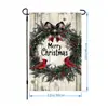 Bandeira de Jardim de Natal 2026 Transfronteiriça Decoração Externa para Quintal Papai Noel Amazon Bandeira Dupla Face de Linho Personalizada