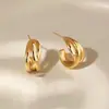 Pendientes Dorados Nuevos 2025 de Gama Alta, Lujo Accesible y Versátiles, Pendientes Envueltos con Líneas Onduladas, Pendientes en Forma de C, Diseño de Nicho