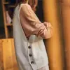 Cardigan de Tricô sem Mangas Peça de Roupa Externa Versátil Solto Outono 2025 Colete de Tricô Gola Redonda Feminino