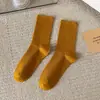 Calcetines de Algodón Color Caramelo para Primavera y Otoño para Mujer Estilo Japonés Color Sólido ins Calcetines de Moda de Altura Media Calcetines Apilados Calcetines Deportivos Estilo Coreano para Estudiantes