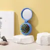 Pente de Bolso Dobrável Fofo Arco-Íris Dente de Agulha Plástico Espelho Dobrável Reto Dentes Retos Redondos Pente de Espelho Dobrável para Maquiagem Peça Única