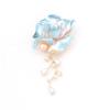 Novo Broche de Flor de Peônia de Três Cores de Alta Qualidade Elegante Banhado a Ouro com Diamante Pérola Natural Flor Pin Acessórios Femininos