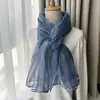 Los colores se pueden personalizar para pedidos pequeños, Bufandas de Seda Cortada para Exportación, Bufandas con Patrón de Laberinto Rayado, Chales de Viaje con Protección Solar y Pañuelos para la Cabeza