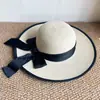 Chapéu de Palha Japonês Estilo Primavera e Verão com Laço de Fita Fenda nas Costas Dobrável Proteção Solar Chapéu de Praia Palha de Papel Fina Respirável Chapéu de Sol