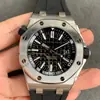 Aps Factory 15710 Royal Oak Pulseira de Borracha Masculino Totalmente Automático Mecânico Pulseira de Aço Cerâmica Offshore 15400Ap