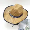 Chapéu de Cowboy Ocidental Comércio Transfronteiriço Chapéu Jazz Masculino e Feminino Chapéu de Sol Protetor Solar Verão Exterior Aba Reta Aba Larga Proteção Solar