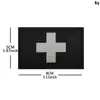 Emblema de la Cruz Roja Parche Médico de Primeros Auxilios Ir Reflectante Grabado Láser Parche de Tela Bordado Bandera Suiza Parche de Velcro
