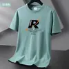 Camiseta de Verano para Hombre de Marca de Moda, Holgada, Cuello Redondo, Estampada, Manga Corta, Top Versátil ins, Fábrica de Comercio Exterior