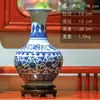 Ornamentos de Vaso de Porcelana Azul e Branco, Suporte de Exibição para Arranjo de Flores, Vaso Cerâmico Pequeno em Forma de Cabaça Estilo Antigo, Fornecimento de Fábrica Atacado