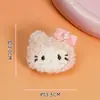 Pequeños accesorios de lana color crema de lindo gato de dibujos animados rizado, adornos para el cabello, accesorios para la ropa, broches, colgantes y figuritas pequeñas