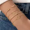 Joyería Transfronteriza Retro Europeo y Americano Hoja Nudo Pulsera Hueca Geométrico Redondo Triángulo Pulsera Venta al por Mayor