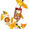 Pájaro de la Fortuna y la Prosperidad Etiqueta Flor de Nochevieja Strelitzia Gladiolo Amarilis Ciruelo de Invierno Tarjeta de Consejos de Mantenimiento Decoración de Tarjeta