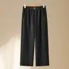 Jeans mom de pierna recta con caída de alta gama, nuevo estilo otoño e invierno, pantalones para mujeres de mediana edad y mayores, cintura elástica, tiro profundo, versión estrecha, pantalones de pierna ancha para mujer
