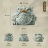 Figura de Animal de Té Gran Sabio de Arenisca Verde Estilo Chino, Adorno de Escritorio Wukong, Paisajismo de Roca para Acuario, Maceta de Decoración para el Hogar