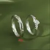 Anéis de Casal S999 Prata Pura Platycodon Mais Vendidos no TikTok, um Par de Anéis Ajustáveis com Sensação de Luxo Leve e Alto Padrão, Presente para Mulheres