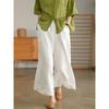 Moda de Verano Pantalones de Pierna Ancha de Nueve Puntos Pantalones Rectos para Mujer Verano 2024 Literarios Talla Grande Sueltos Aspecto Adelgazante Pantalones Casuales Tendencia