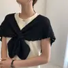 Chaleco Exterior Bufanda Popular de Internet Chal de Punto Pequeño para Oficina de Mujer Sala con Aire Acondicionado Capa de Estilo Coreano Versátil