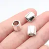 9.6X9.4X9.4Mm 1.9g Prata Antiga Acessórios para Joias Material Contas Espaçadoras Laterais Trapezoidais Contas com Furo Grande
