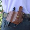 [Promoção em estoque] Ferramentas ao ar livre lanterna faca capa multifuncional edc armazenamento couro capa saco de sobrevivência ao ar livre