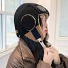 Gorro Lei Feng de Pana con Combinación de Colores de Invierno Set con Gafas a Prueba de Viento Desmontables Gorro de Piloto Cálido para Exteriores Protección para los Oídos