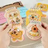 Caderno Espiral Especial Kapibala Pó Dourado Capa de Rosquinha Página para Colorir Capivara Caderno de Bolso Caderno de Mensagens para Estudantes