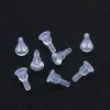 Tapones de Silicona Largos, Tapones Transparentes Ecológicos Anti-Perforación, Accesorios para Pendientes DIY, Tapones para Orejas OVNI, Cierres para Pendientes
