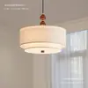 Lâmpada de comércio exterior E27 vento Nanyang estudo quarto sala de jantar lustre estilo Wabi-sabi retrô mesa de jantar tecido japonês estilo antigo meio