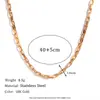 Europeu e Americano Simples Personalizado Liso Corrente Corrente de Cintura Conjunto Joias Aço Inoxidável Banhado a Ouro 18K Corrente de Caixa Longa Colar Pulseira para Mulheres