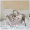 Bolso tote de gran capacidad tejido en cruz, bolso de hombro individual Ins personalizado moderno y a la moda estilo coreano, bolso de mano versátil fresco