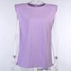 2025 Verano Sin Mangas Hombreras Holgada Ajuste Delgado Camiseta Chaleco Mujer Verano Calle Mujer Top Básico Trbottomy y Fresco