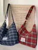 Bolso bandolera nuevo de otoño 2024, estilo chica simple y enérgica, gran capacidad, estampado a cuadros, moda casual, bolso para mujer