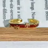 Anillo Delgado Abierto de Flor de Iris Esmaltada Roja, Simple y Versátil, Estilo Coreano, Sensación de Nicho de Alta Gama, Anillo Apilable