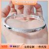 Pulsera de plata pura 9999 plata esterlina para mujer hojas color diamante rejilla empujar tirar pulsera de plata nicho sólido pulsera simple regalo