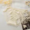 Pantaletas sexy de tirantes finos moldeadoras de cintura para mujer, encaje hueco de puro deseo, satén brillante, ajustadas a la cadera, cómodos y transpirables, de tiro medio